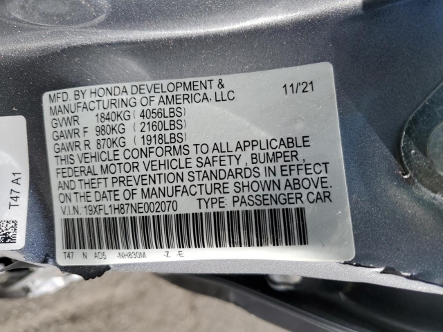 2022 Honda Civic Hatchback Sport Touring